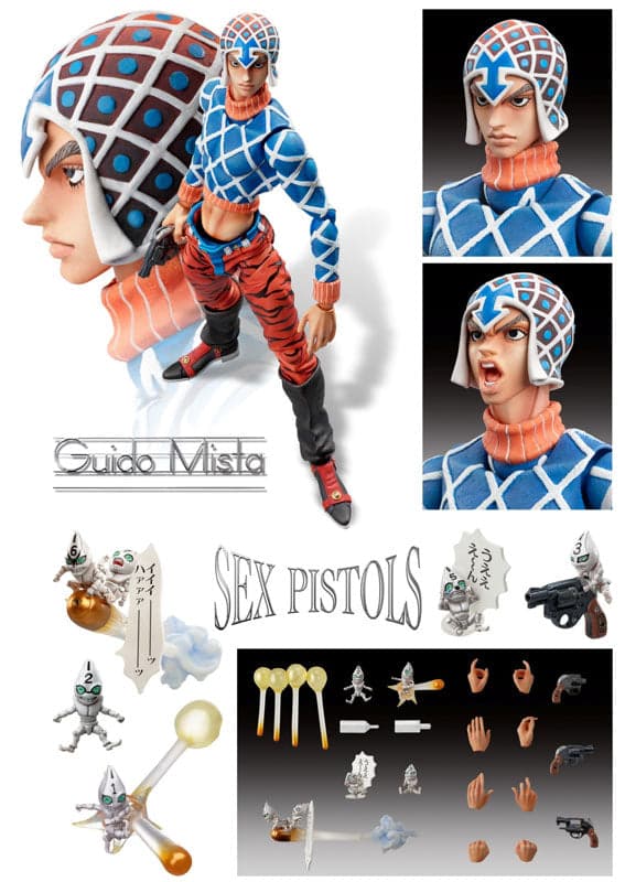 Jojo no Kimyou na Bouken - Ougon no Kaze - Guido Mista - Sex Pistols - Super Action Statue (#34) (Medicos Entertainment) - Image 5